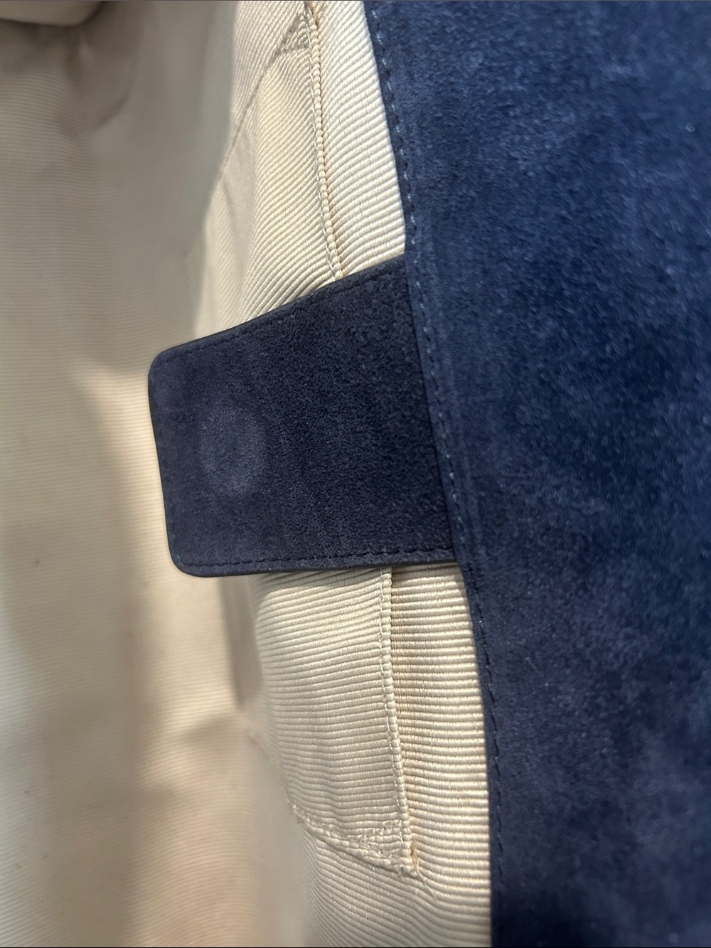 Navy Suede East West Tote Margaux Inspired - Picture 10 of 12